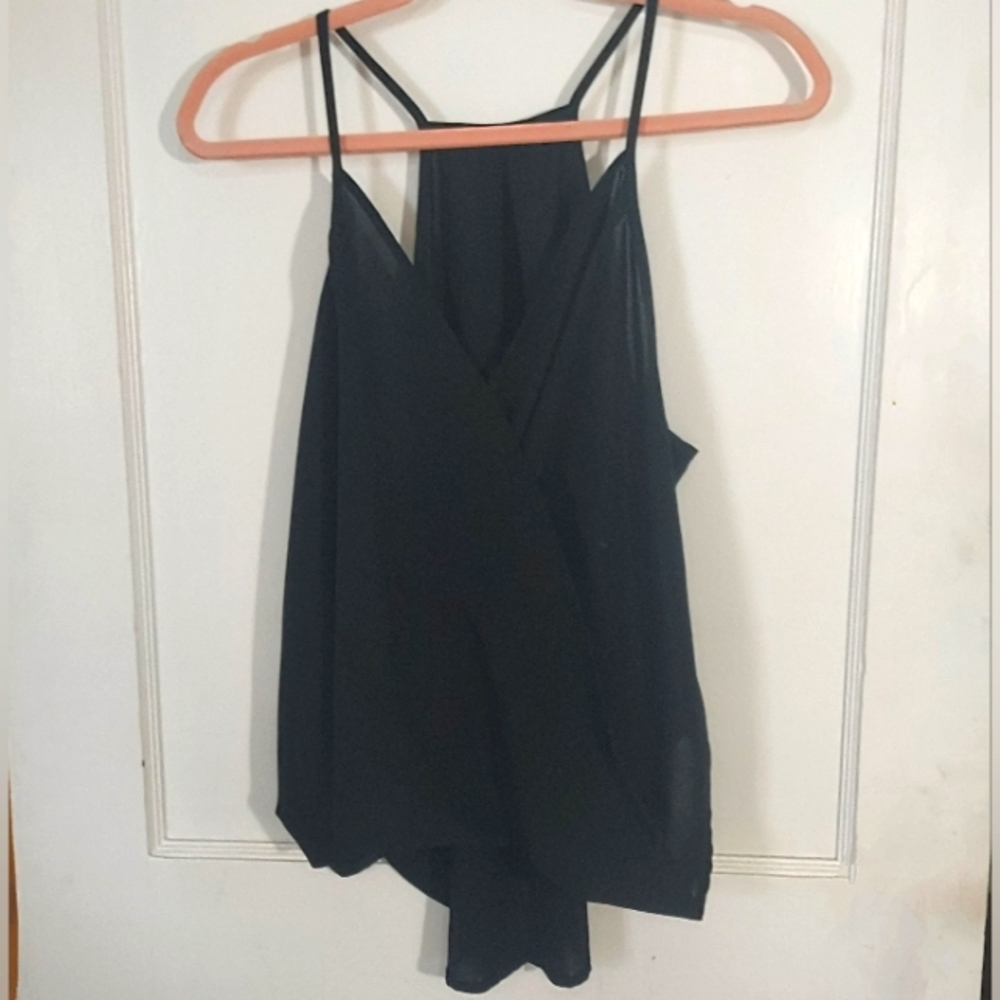 Shein Racerback Spaghetti Strap Faux Wrap V-Neck Blouse Large